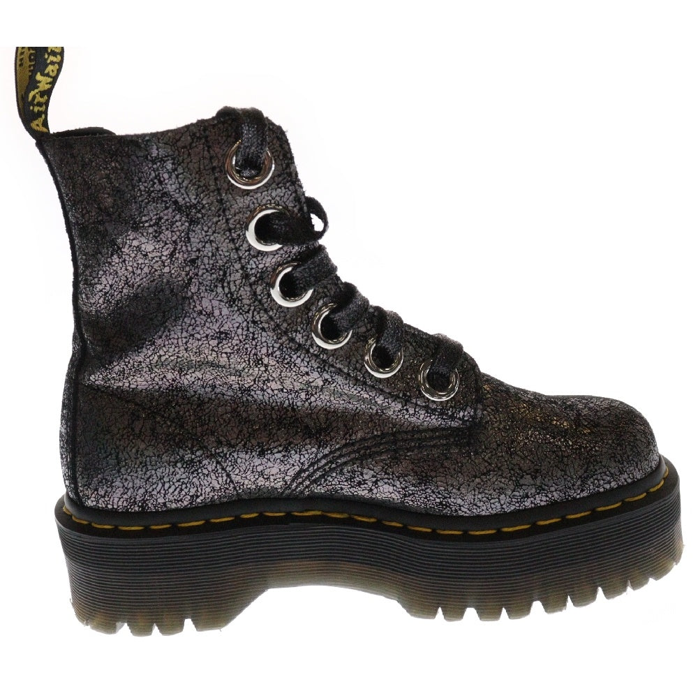 Dr.Martens(ドクターマーチン) MOLLY 6ホール ラバーアウトソール ハイカット ブーツ ブラック AW006 KV09U