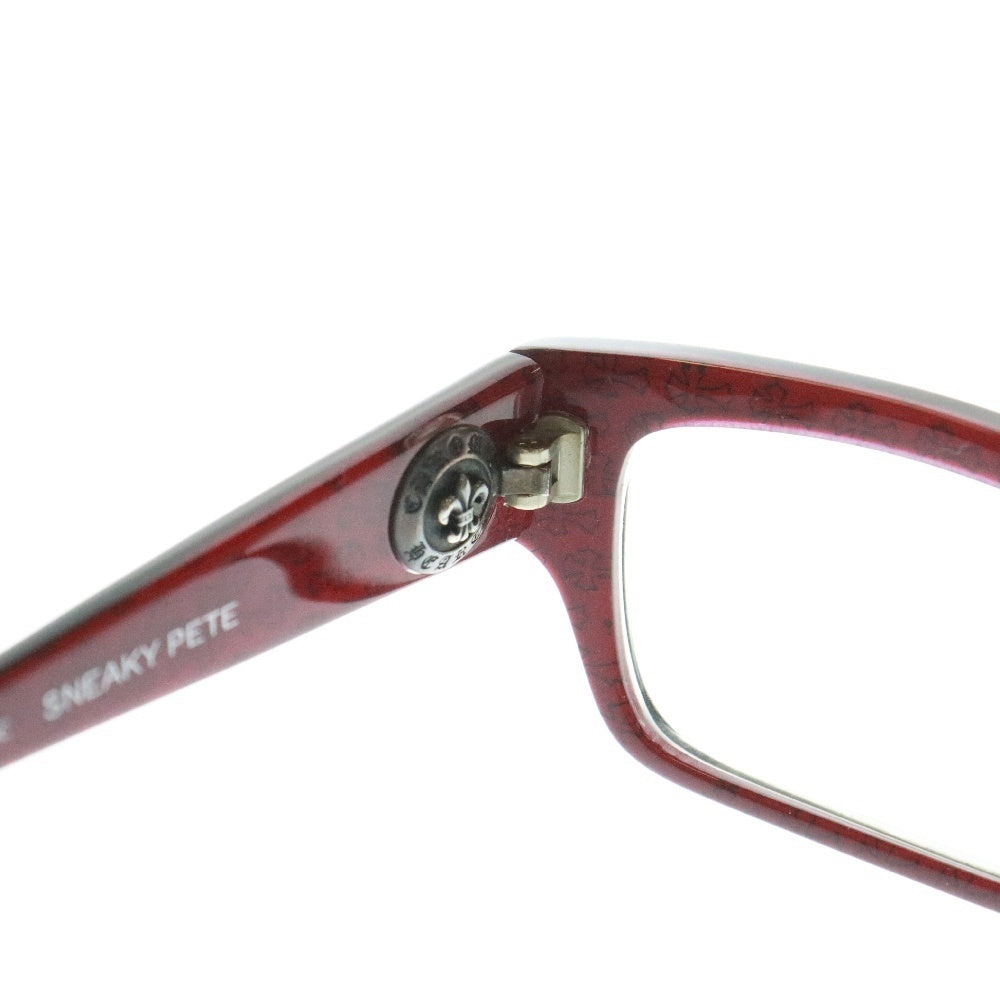 CHROME HEARTS(クロムハーツ) SNEAKY PETE ウェリントン メガネ クロスモチーフ アイウェア ブラック/レッド