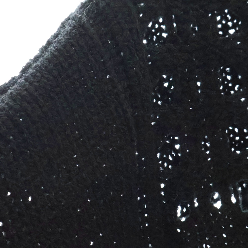 MLVINCE(メルヴィンス) DESTROY KNIT デストロイ加工 クルーネック 長袖ニット ブラック