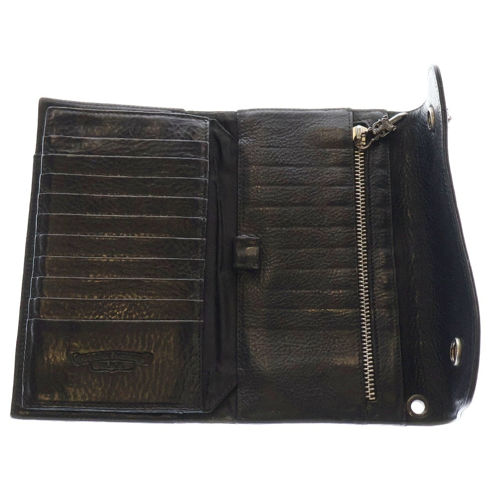 CHROME HEARTS(クロムハーツ) WAVE ウェーブ レザーウォレット 財布 ブラック BCA375