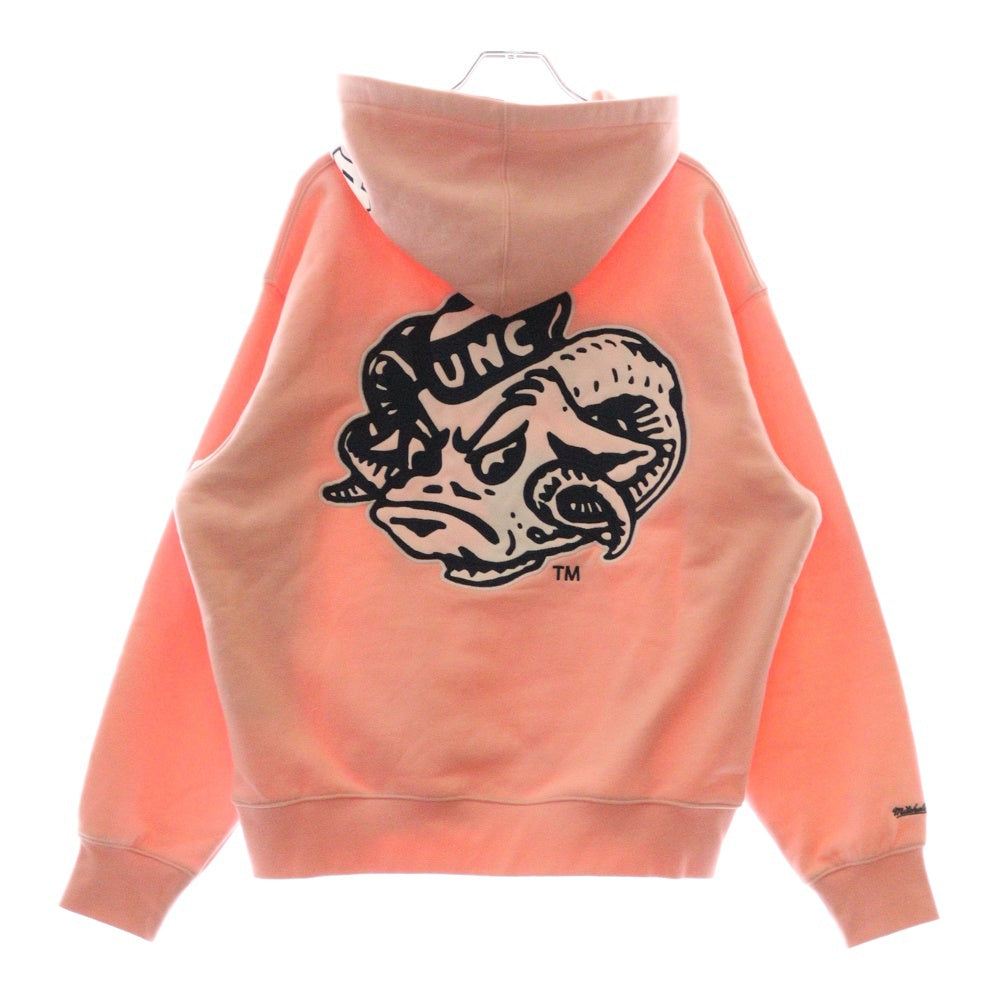 SUPREME(シュプリーム) 24AW ×Mitchell & Ness NCAA Hooded Sweatshirt ミッシェルアンドネス ワッペン付き プルオーバーパーカー ピンク
