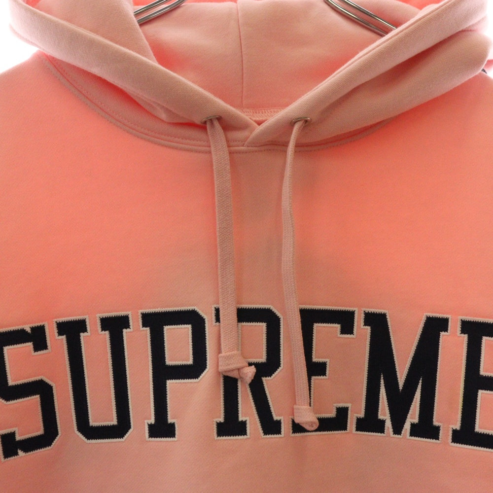 SUPREME(シュプリーム) 24AW ×Mitchell & Ness NCAA Hooded Sweatshirt ミッシェルアンドネス ワッペン付き プルオーバーパーカー ピンク