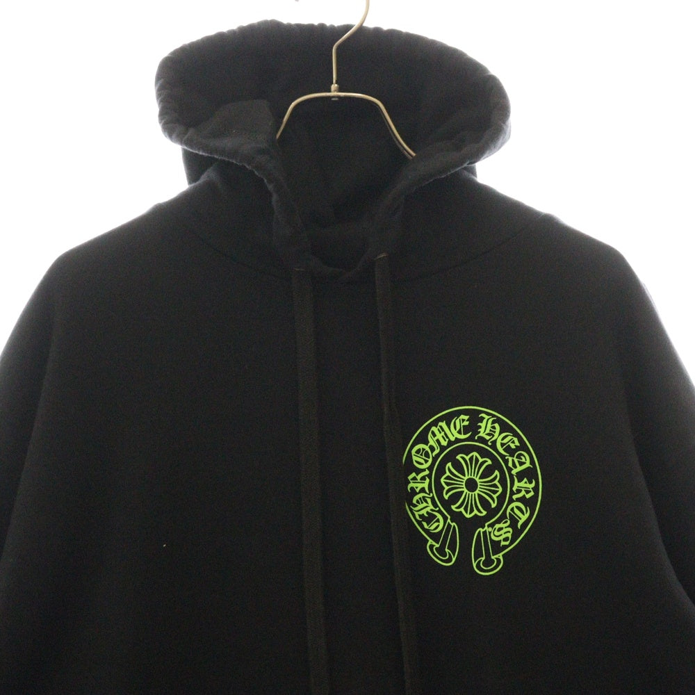CHROME HEARTS(クロムハーツ) HD PLVR CHARITY チャリティ CHプラスレザーパッチ プルオーバーパーカー ブラック/グリーン