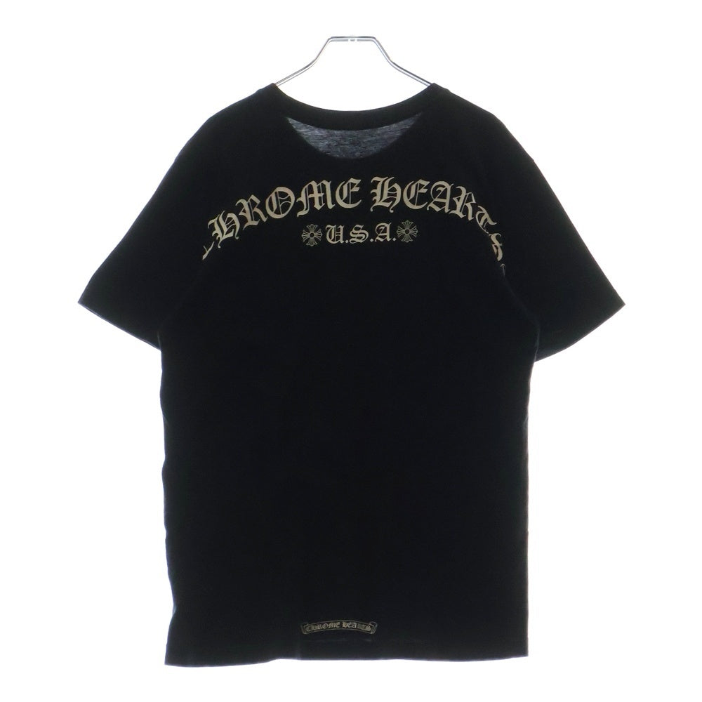 CHROME HEARTS(クロムハーツ) USA Logo S/S TEE スクロールロゴプリントクルーネック半袖Tシャツ ブラック 2212-304-0070