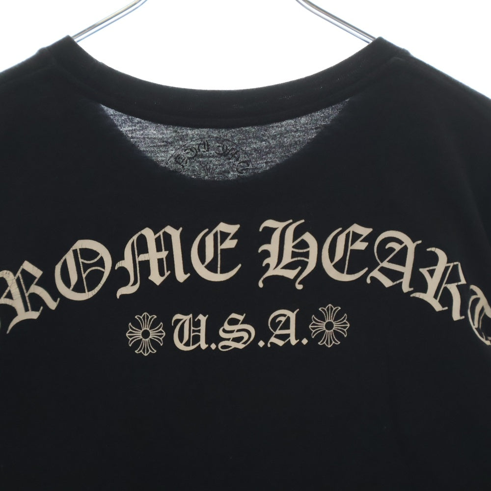 CHROME HEARTS(クロムハーツ) USA Logo S/S TEE スクロールロゴプリントクルーネック半袖Tシャツ ブラック 2212-304-0070