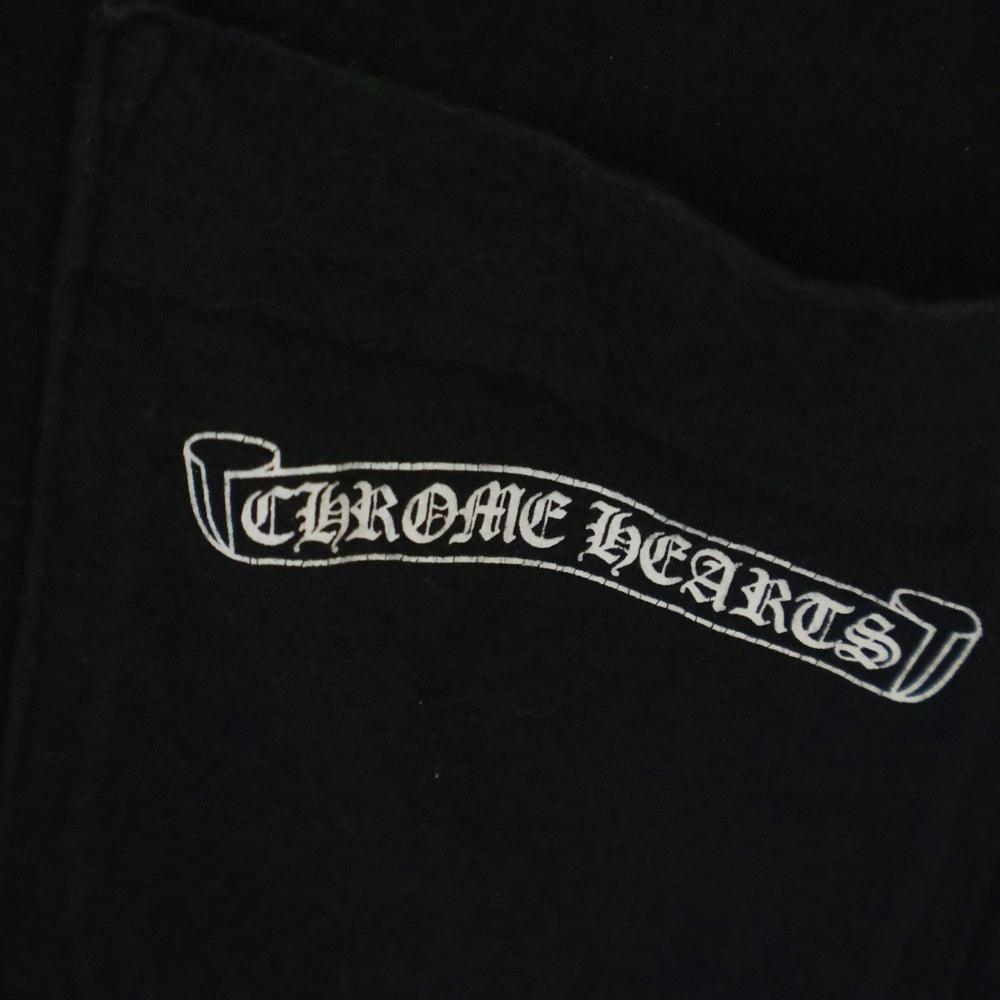 CHROME HEARTS(クロムハーツ) USA Logo S/S TEE スクロールロゴプリントクルーネック半袖Tシャツ ブラック 2212-304-0070