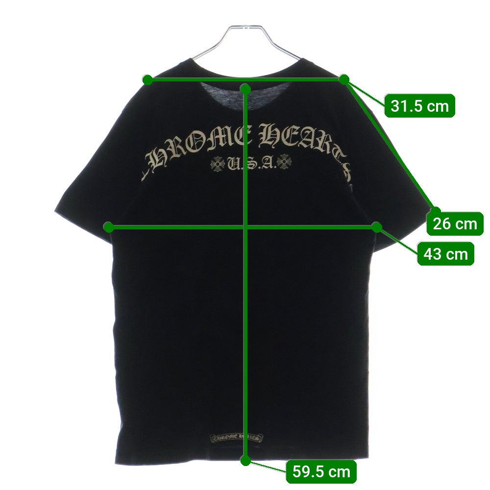 CHROME HEARTS(クロムハーツ) USA Logo S/S TEE スクロールロゴプリントクルーネック半袖Tシャツ ブラック 2212-304-0070