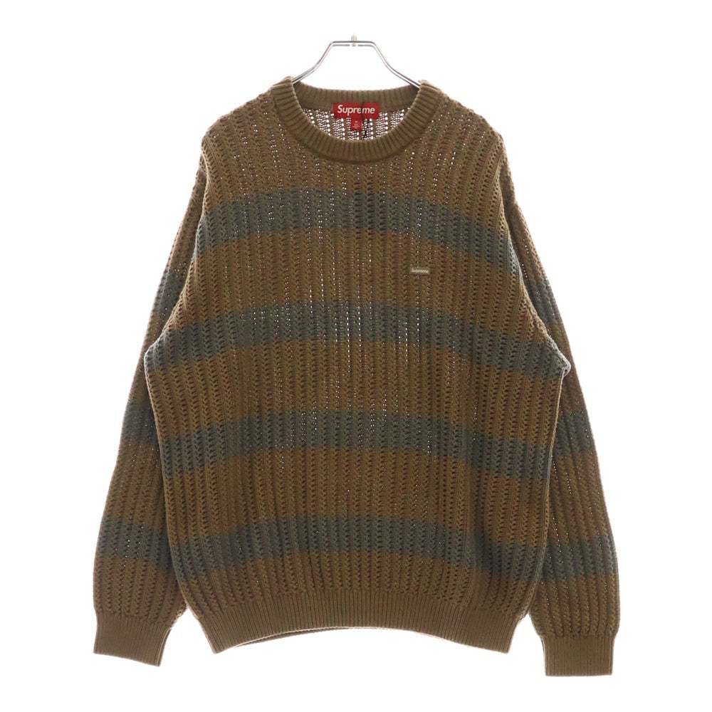 SUPREME(シュプリーム) 25SS Loose Gauge Stripe Small Box Sweater ルーズゲージストライプ スモールボックスセーター ブラウン