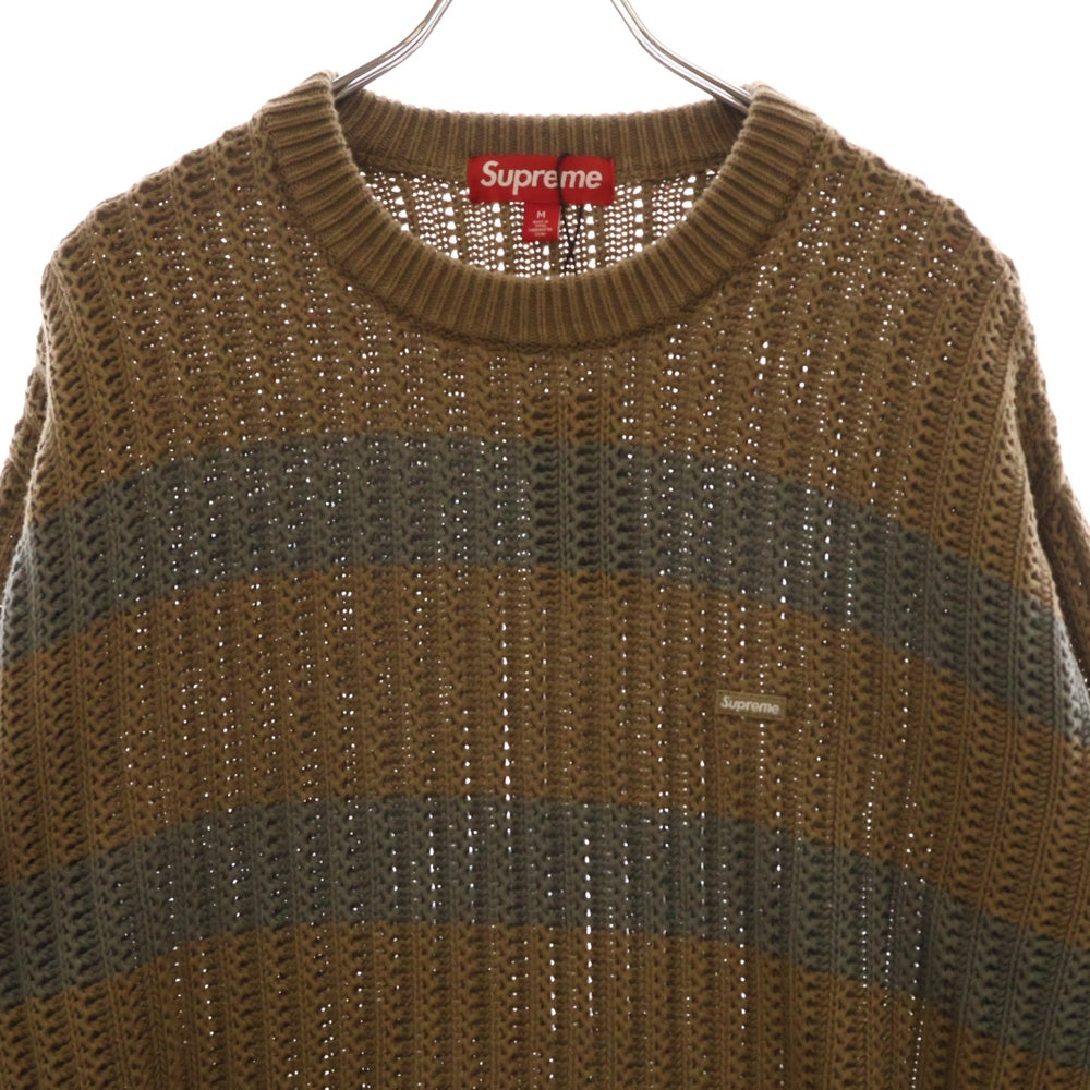 SUPREME(シュプリーム) 25SS Loose Gauge Stripe Small Box Sweater ルーズゲージストライプ スモールボックスセーター ブラウン