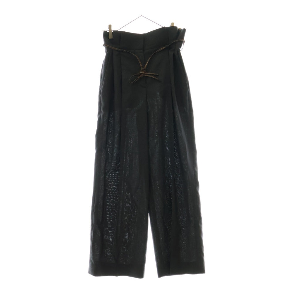 LOUIS VUITTON(ルイヴィトン) 24AW モノグラム柄ドローコード付き ウールスラックスパンツ レディース グレー RW242WW FEL FRPT14