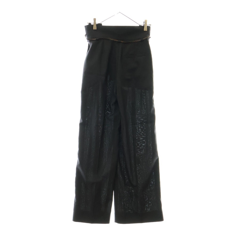LOUIS VUITTON(ルイヴィトン) 24AW モノグラム柄ドローコード付き ウールスラックスパンツ レディース グレー RW242WW FEL FRPT14