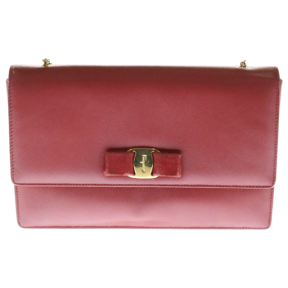 Salvatore Ferragamo(サルヴァトーレ フェラガモ) ヴァラリボン チェーンショルダーバッグ レッド