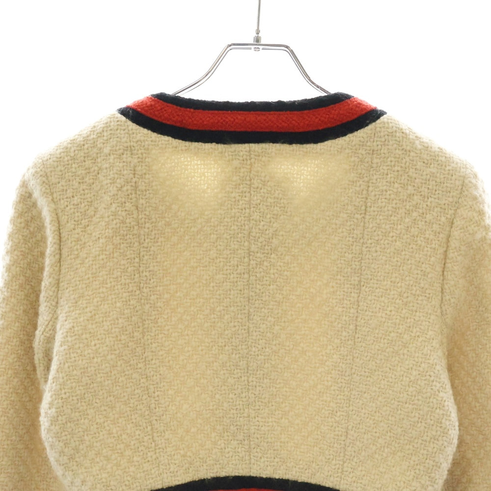 CHANEL(シャネル) ウール素材 ノーカラーツイードジャケット レディース アイボリー P18617V10526