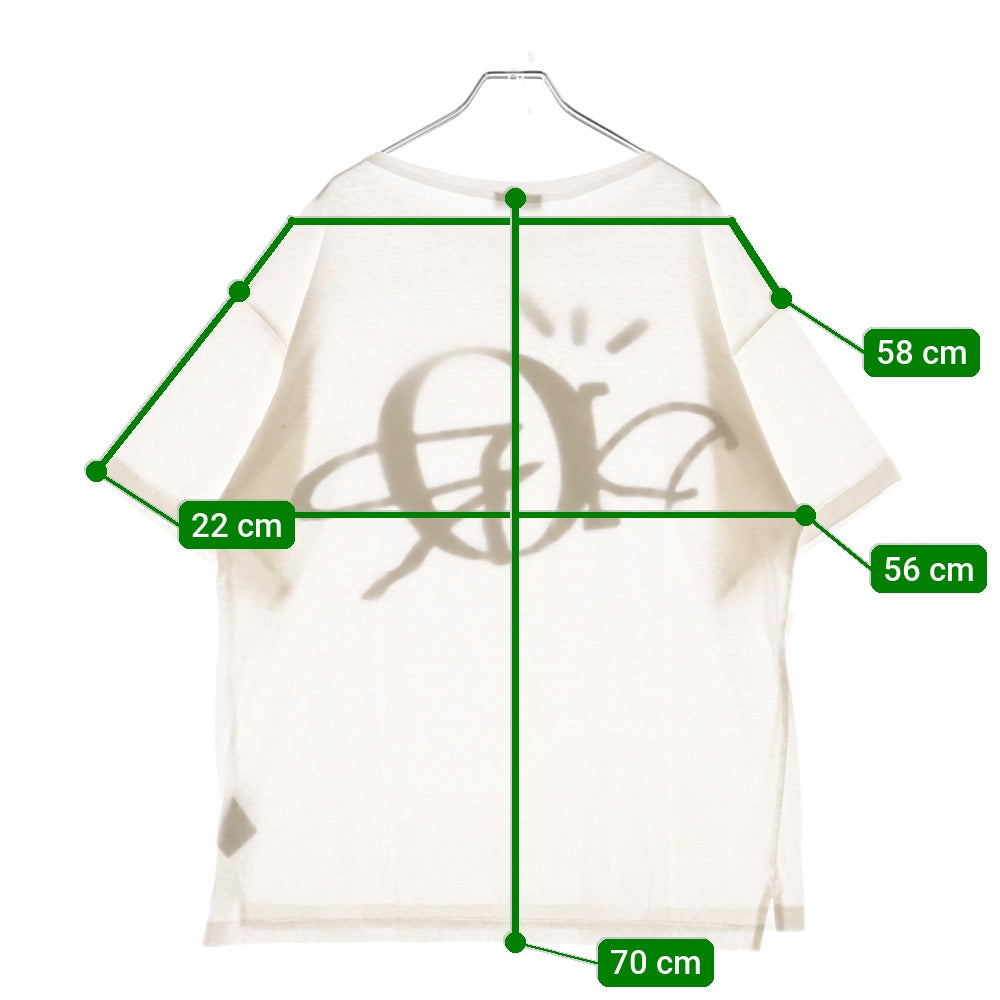 DIOR(ディオール) 22AW ×Travis Scott Cactus Jack カクタスジャック フロントプリント クルーネック 半袖Tシャツ ホワイト 283J632A0752