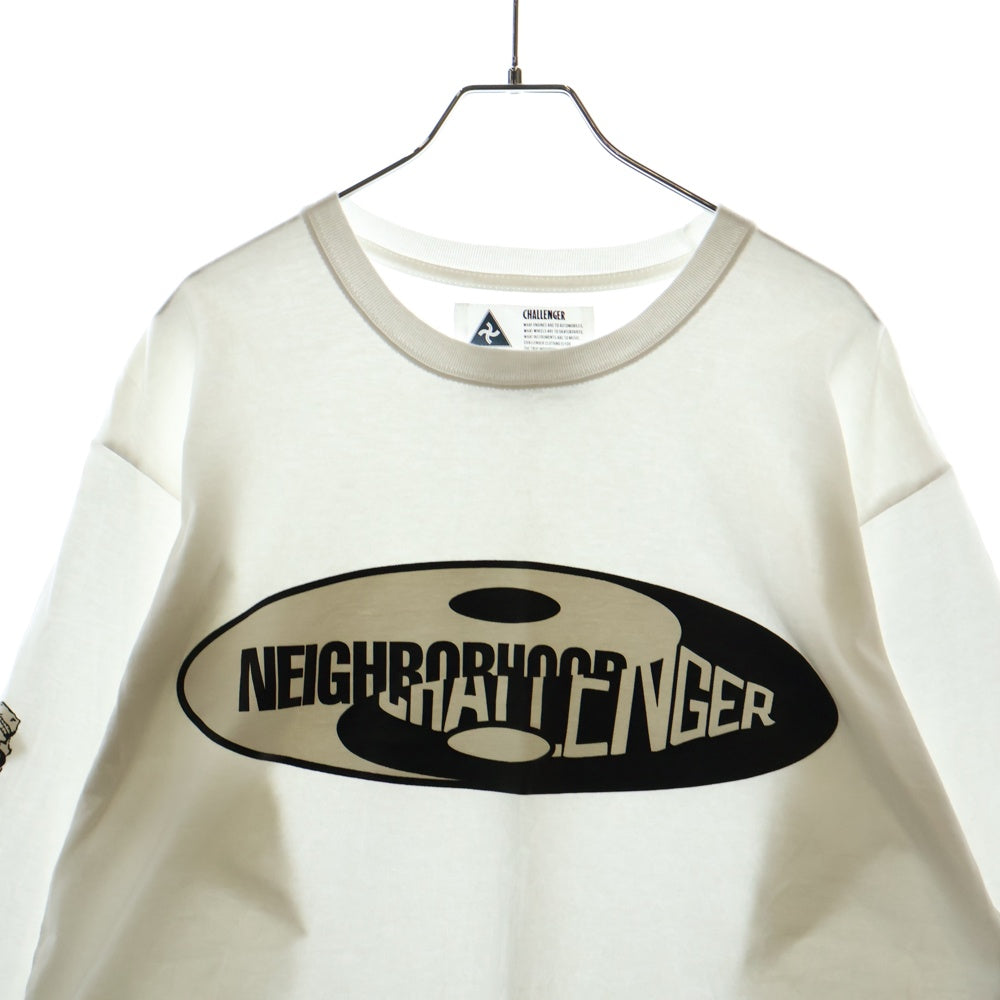 CHALLENGER(チャレンジャー) ×NEIGHBORHOOD 2021 MIX LOGO SKULL L/S TEE ネイバーフッド ミックスロゴ スカル カットソー CLG-TS-021-049 ホワイト