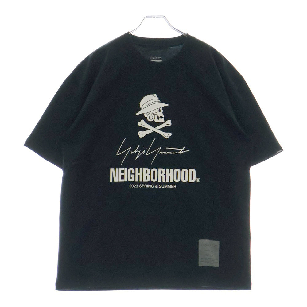 NEIGHBORHOOD(ネイバーフッド) 23SS ×YOHJI YAMAMOTO ヨウジヤマモト ロゴ プリントTシャツ ブラック