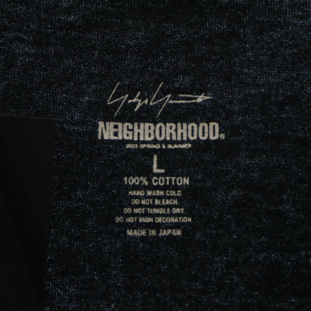 NEIGHBORHOOD(ネイバーフッド) 23SS ×YOHJI YAMAMOTO ヨウジヤマモト ロゴ プリントTシャツ ブラック
