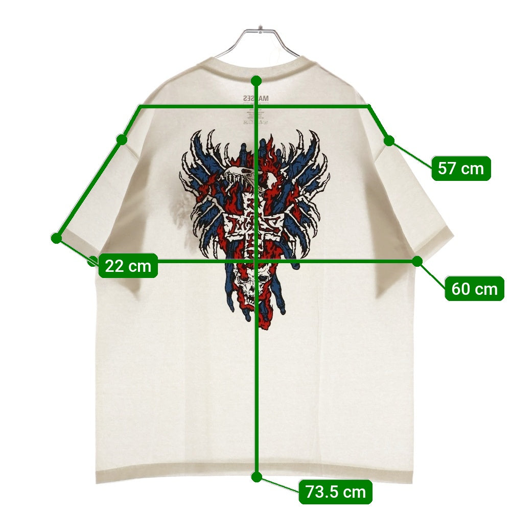 MASSES(マシス) T-SHIRT S/S BURNING CROSS バーニングクロス プリントTシャツ ホワイト