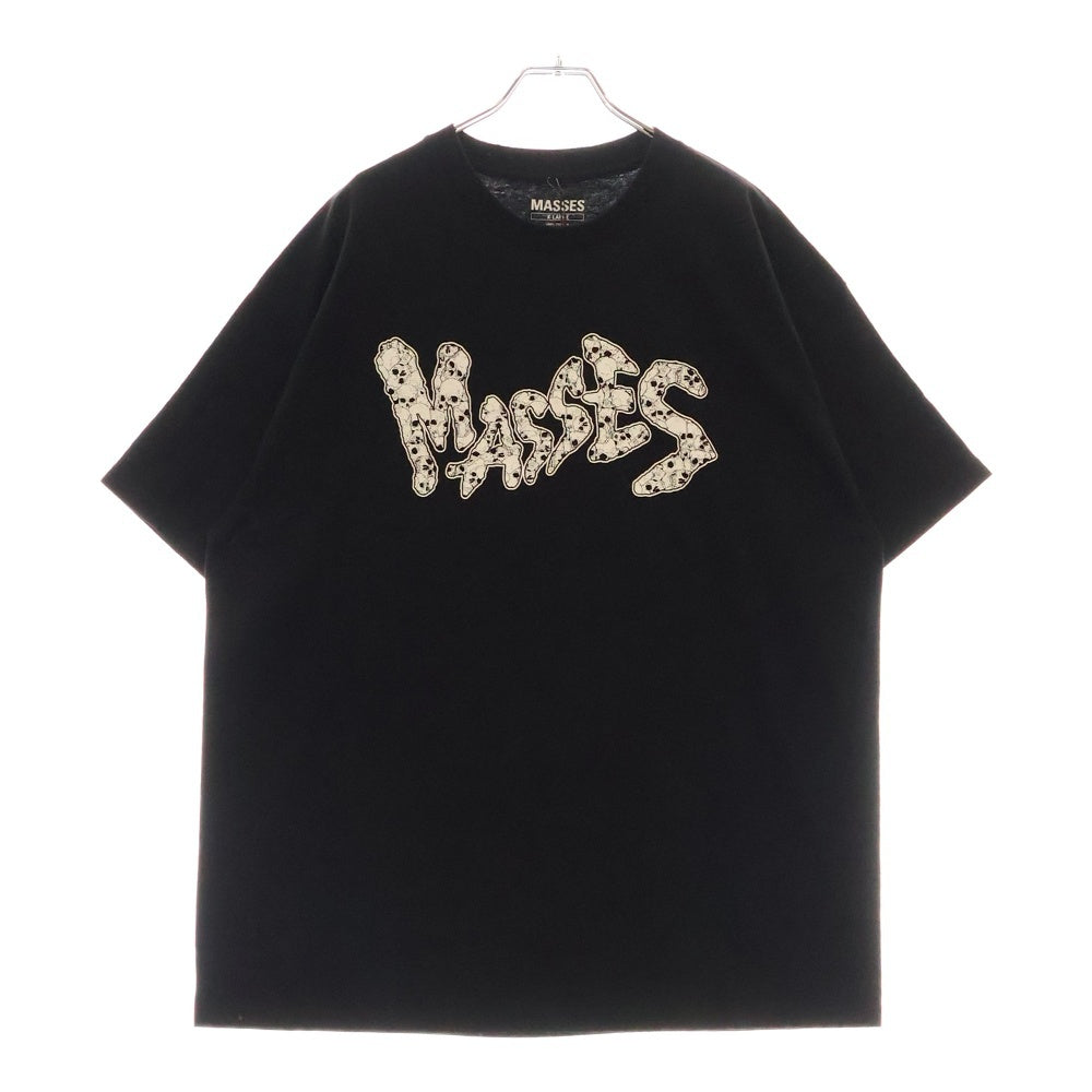 MASSES(マシス) T-SHIRT SKULL2 スカルプリント 半袖Tシャツ ブラック