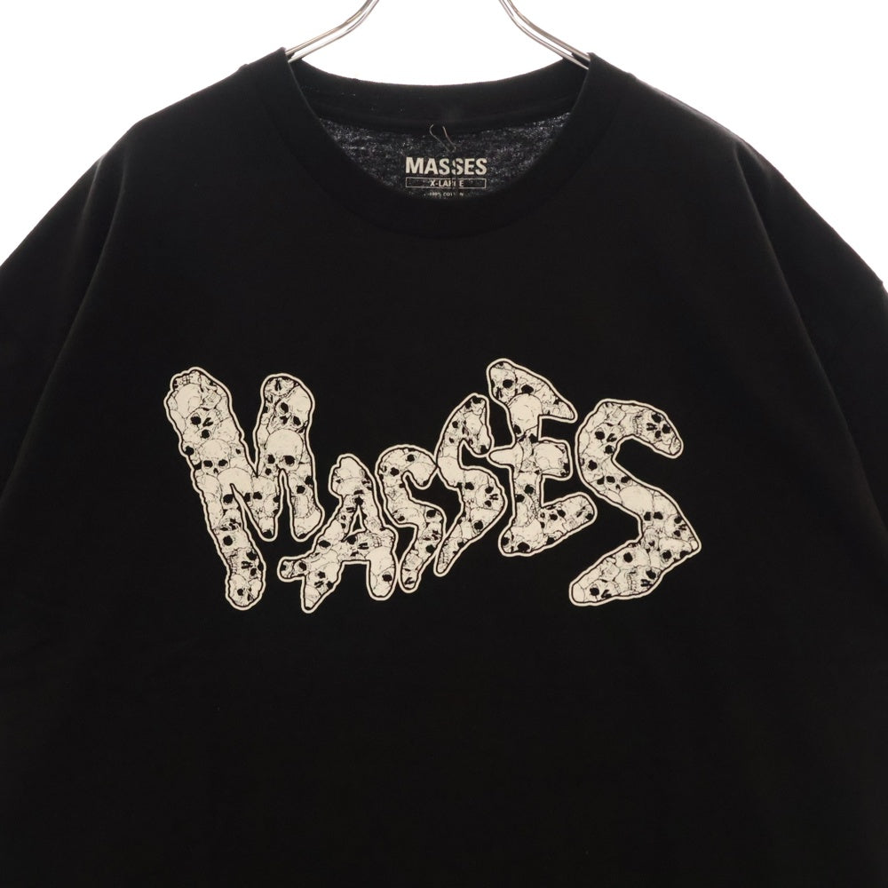 MASSES(マシス) T-SHIRT SKULL2 スカルプリント 半袖Tシャツ ブラック