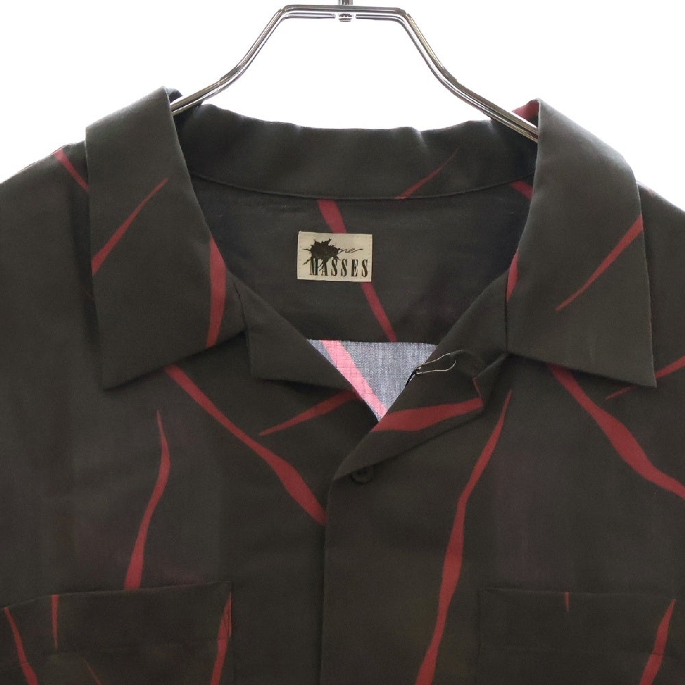 MASSES(マシス) RAYON PRINT SHT レーヨンプリントシャツ 長袖シャツ グレー