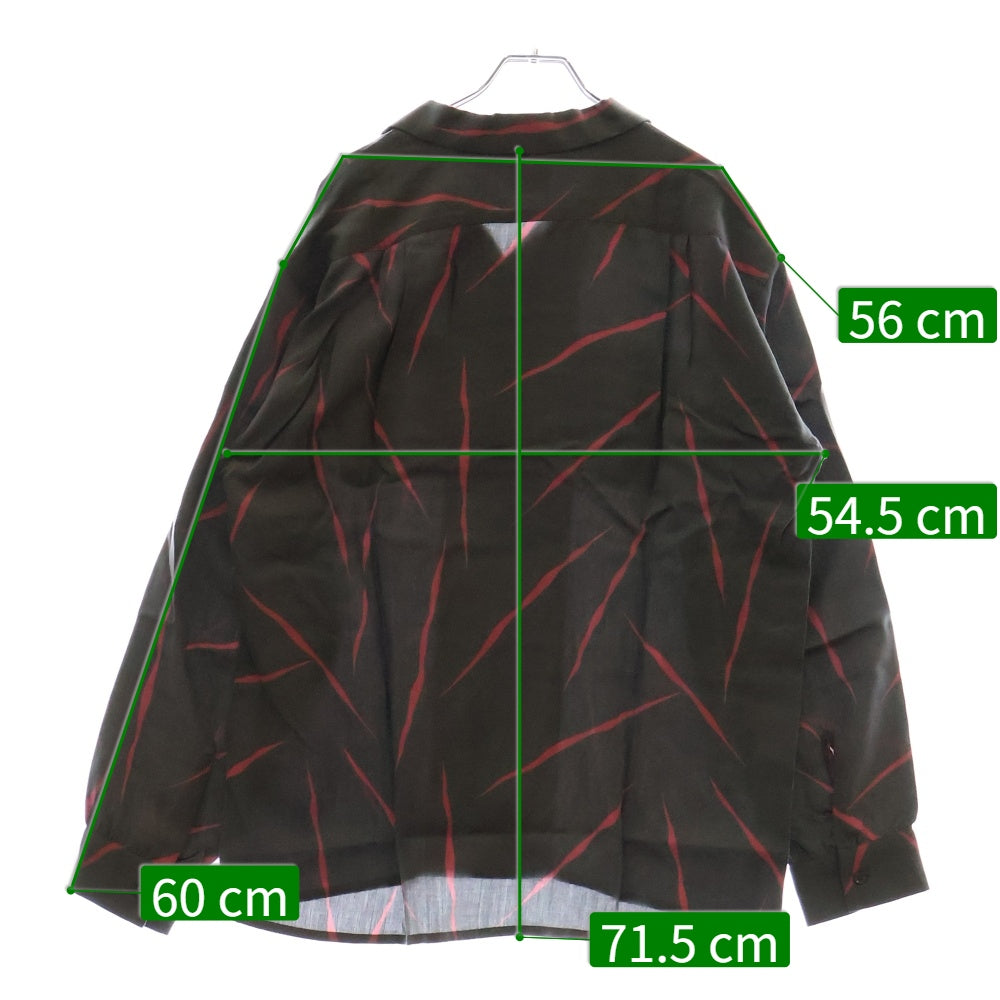 MASSES(マシス) RAYON PRINT SHT レーヨンプリントシャツ 長袖シャツ グレー