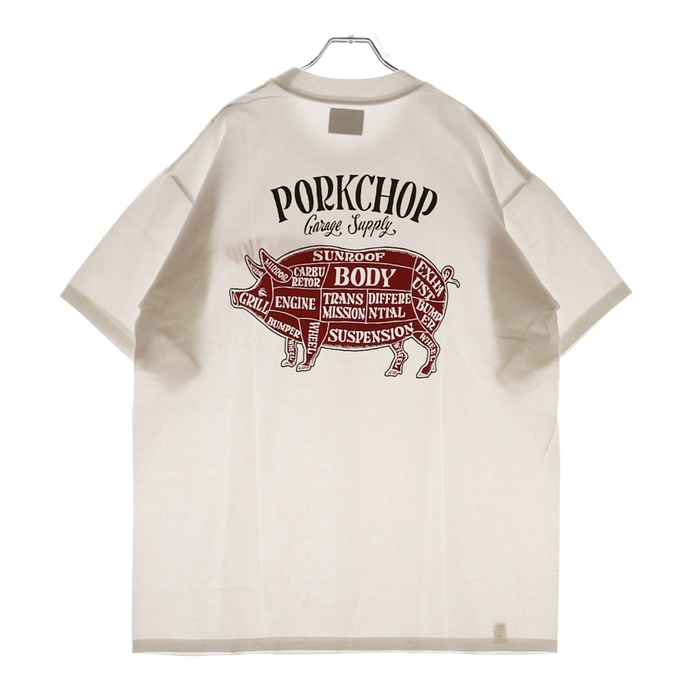 PORKCHOP(ポークチョップ) PORK BACK TEE ポークバックT プリントTシャツ ホワイト