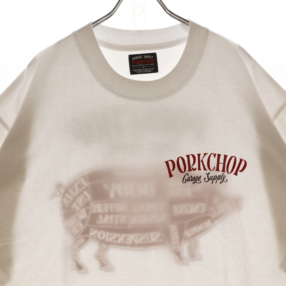 PORKCHOP(ポークチョップ) PORK BACK TEE ポークバックT プリントTシャツ ホワイト