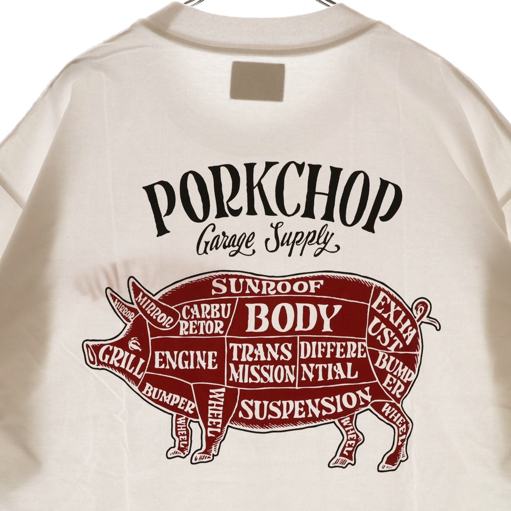 PORKCHOP(ポークチョップ) PORK BACK TEE ポークバックT プリントTシャツ ホワイト