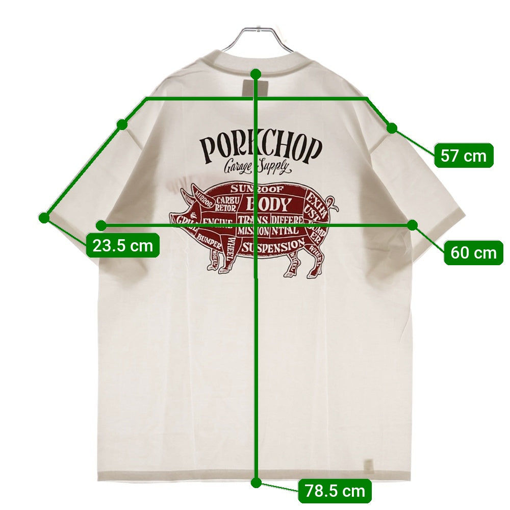 PORKCHOP(ポークチョップ) PORK BACK TEE ポークバックT プリントTシャツ ホワイト