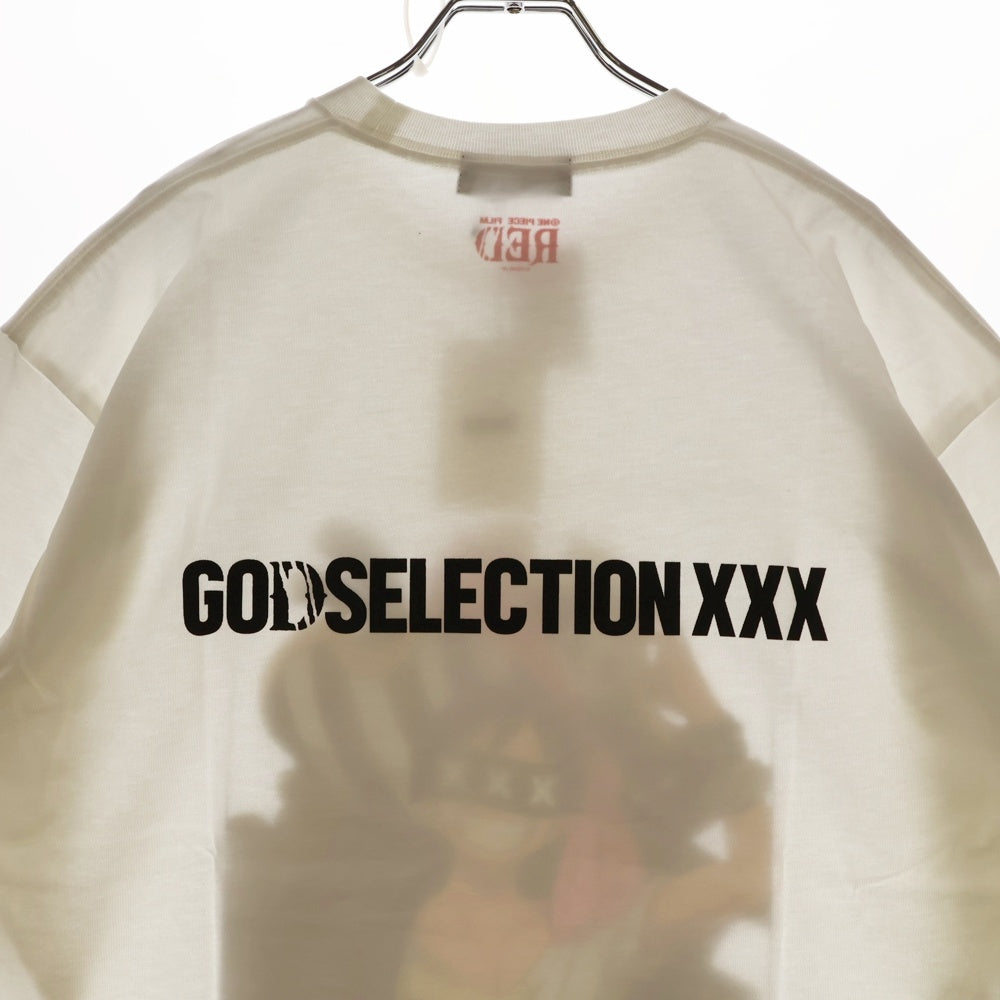 GOD SELECTION XXX(ゴッドセレクショントリプルエックス) ×ONE PIECE ワンピース ルフィ プリントTシャツ GX-S22-OPST-02 ブラック
