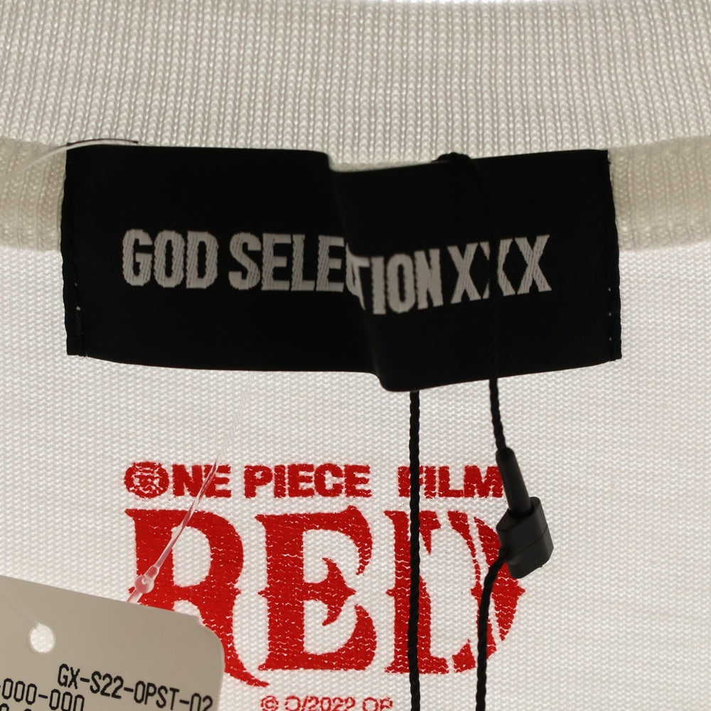 GOD SELECTION XXX(ゴッドセレクショントリプルエックス) ×ONE PIECE ワンピース ルフィ プリントTシャツ GX-S22-OPST-02 ブラック