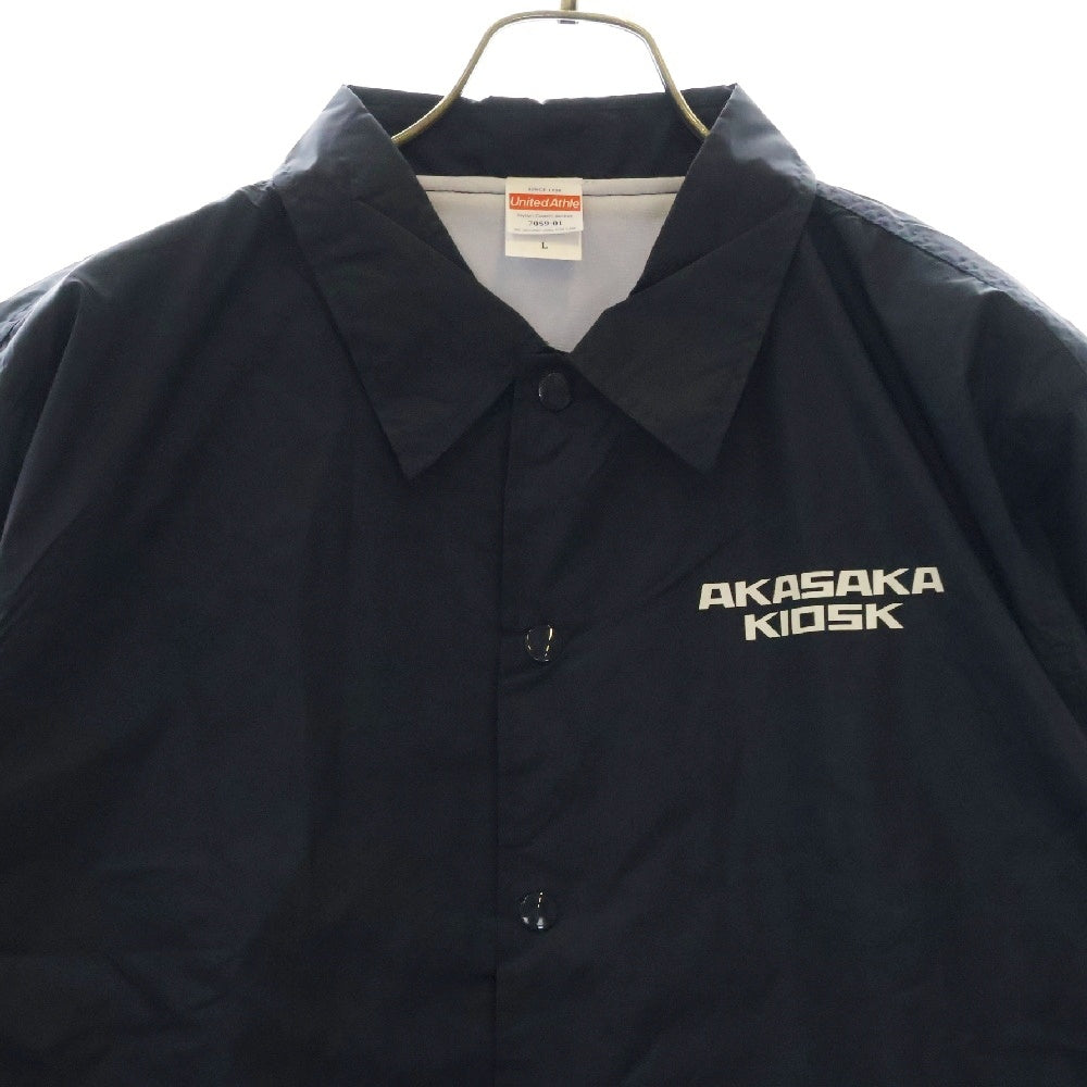 NO BRAND(ノーブランド) ROLLER MAGAZINE AKASAKA KIOSK ローラーマガジン 赤坂キオスク ナイロン コーチジャケット ネイビー