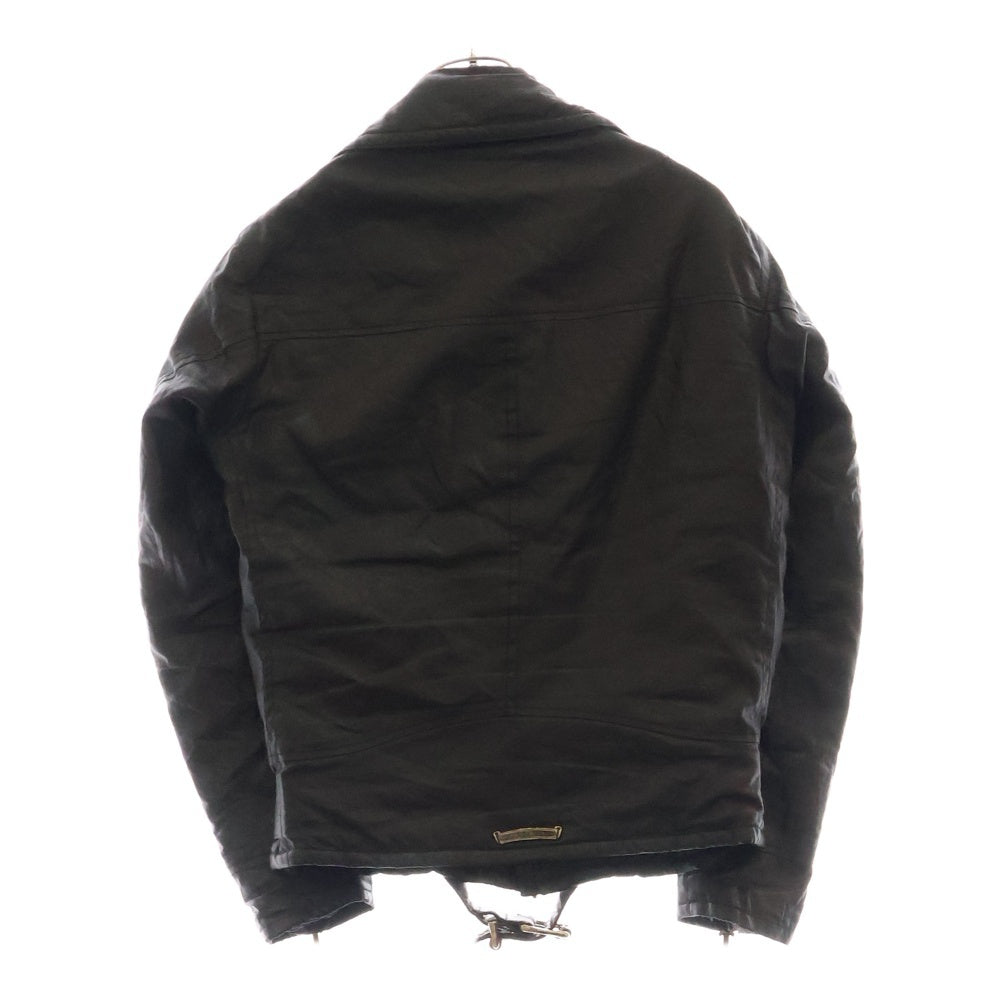 CHROME HEARTS(クロムハーツ) GABBA リネン ダブルライダースジャケット ダガージップ クロスボールボタン ブラック