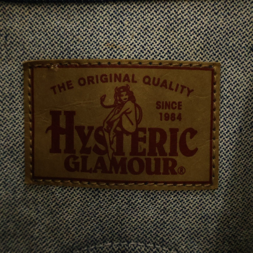 HYSTERIC GLAMOUR(ヒステリックグラマー) ロゴ刺繍 バックル付 デニムジャケット インディゴ