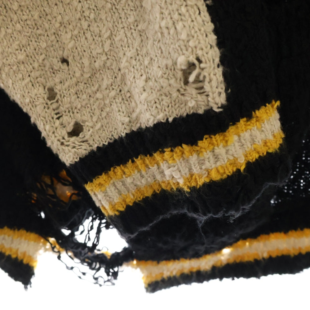 MAISON MIHARAYASUHIRO(メゾンミハラヤスヒロ) 24SS Knit Cardigan ヴィンテージ加工 ニットカーディガン ブラック C12CD511