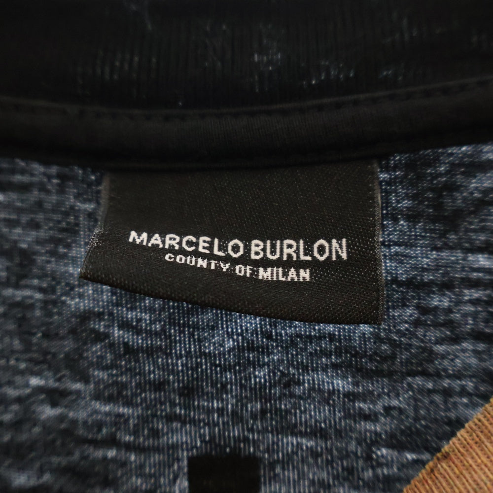 MARCELO BURLON(マルセロバーロン) GUANAJAY ドクロ総柄 クルーネック 半袖Tシャツ ブラック