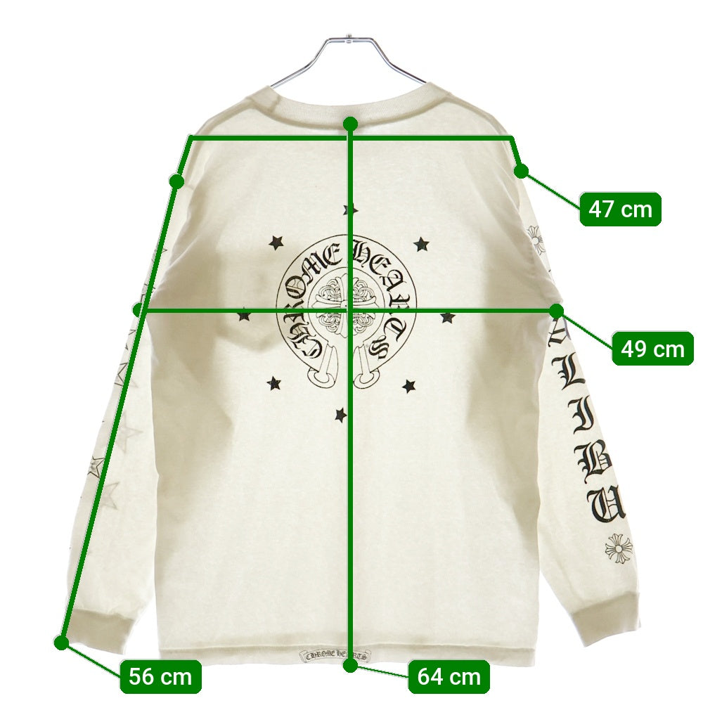 CHROME HEARTS(クロムハーツ) OLD フロントポケットCHプリント クルーネック 長袖Tシャツ ホワイト