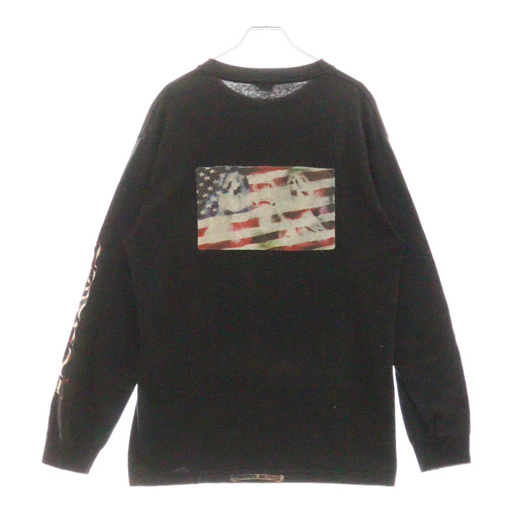 CHROME HEARTS(クロムハーツ) OLD オールド 袖ロゴプリント クルーネック 長袖Tシャツ ブラック