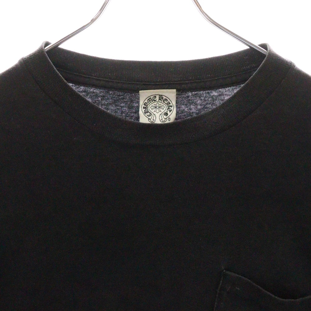 CHROME HEARTS(クロムハーツ) OLD オールド 袖ロゴプリント クルーネック 長袖Tシャツ ブラック