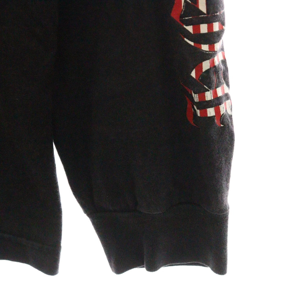 CHROME HEARTS(クロムハーツ) OLD オールド 袖ロゴプリント クルーネック 長袖Tシャツ ブラック