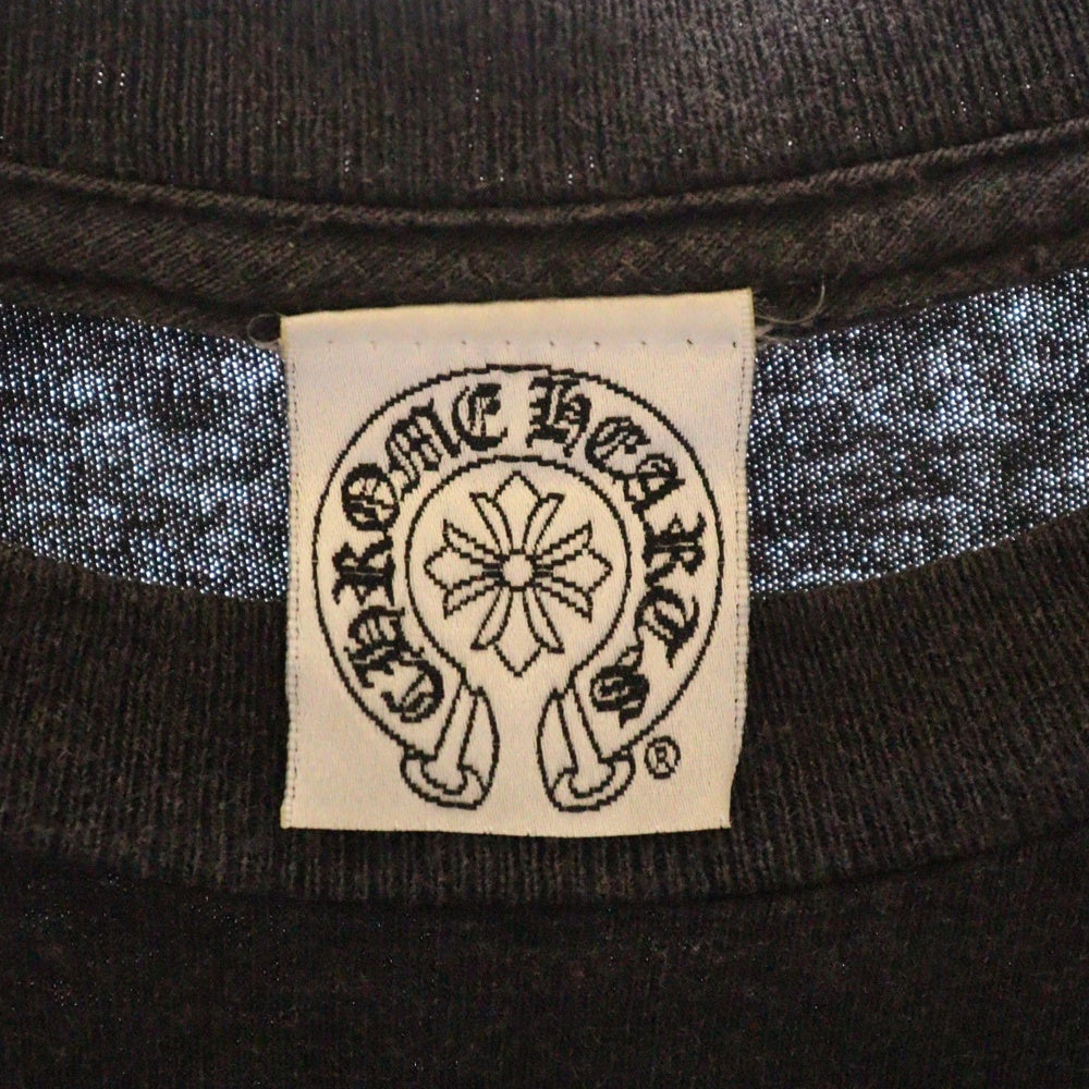 CHROME HEARTS(クロムハーツ) OLD オールド 袖ロゴプリント クルーネック 長袖Tシャツ ブラック