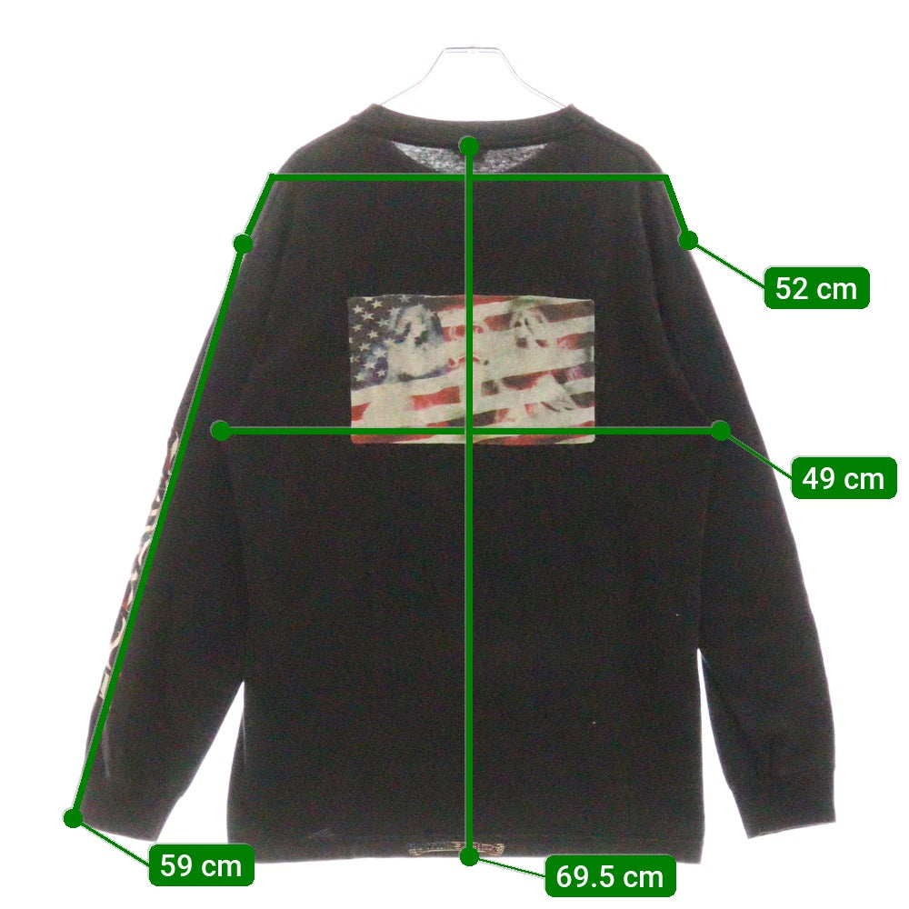 CHROME HEARTS(クロムハーツ) OLD オールド 袖ロゴプリント クルーネック 長袖Tシャツ ブラック