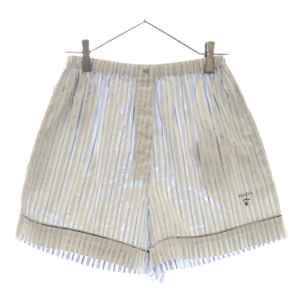 PRADA(プラダ) 21AW ストライプ柄 コットン ショートパンツ ブルー/ホワイト レディース P261E