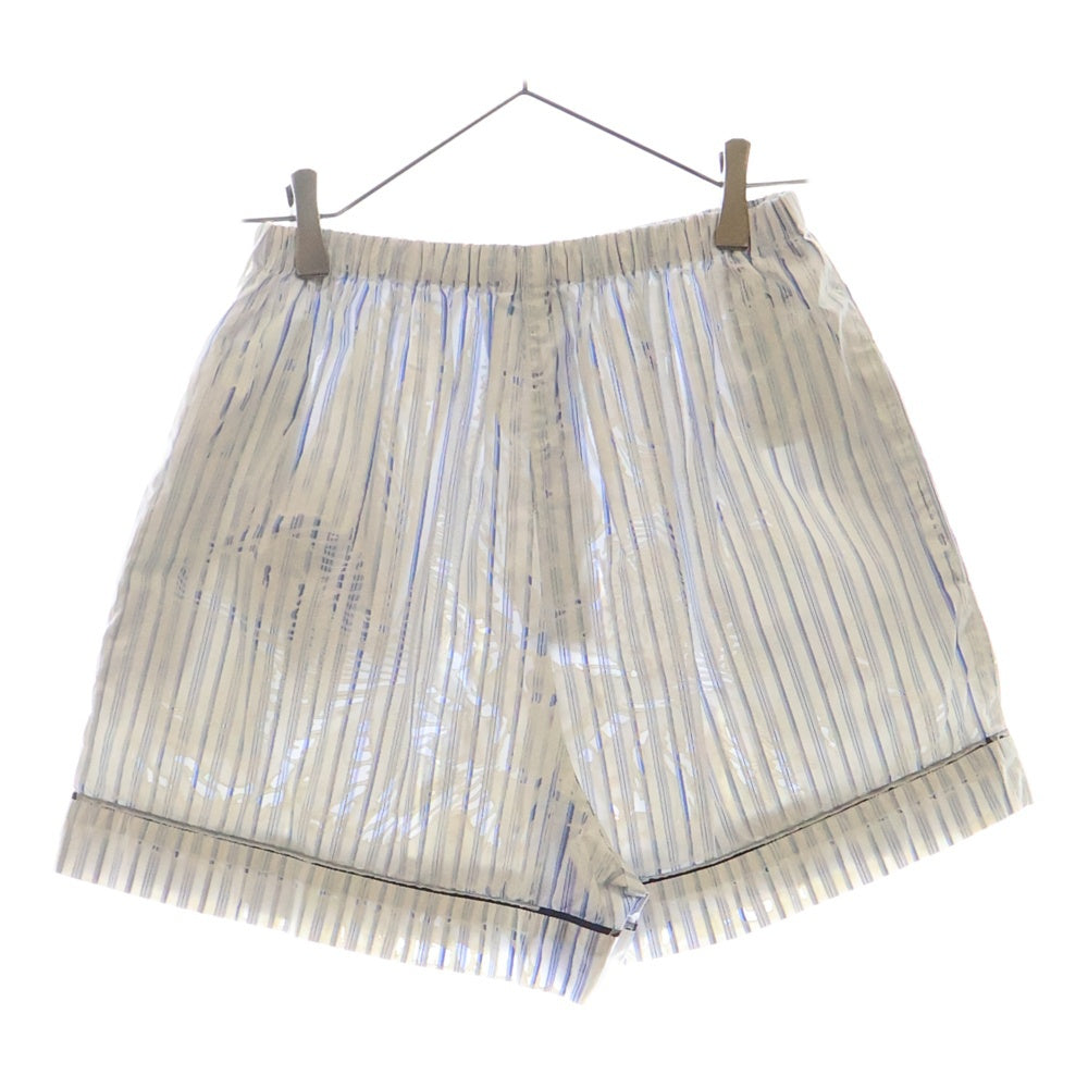 PRADA(プラダ) 21AW ストライプ柄 コットン ショートパンツ ブルー/ホワイト レディース P261E