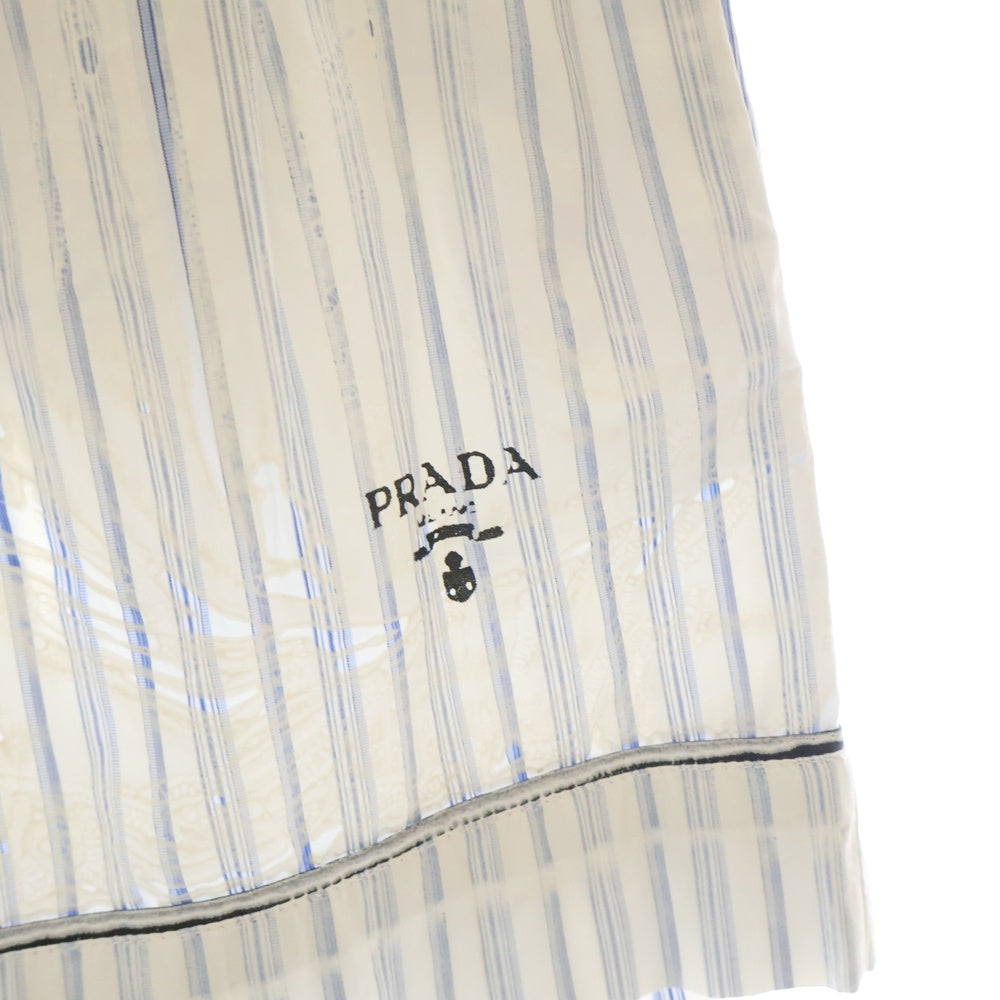 PRADA(プラダ) 21AW ストライプ柄 コットン ショートパンツ ブルー/ホワイト レディース P261E