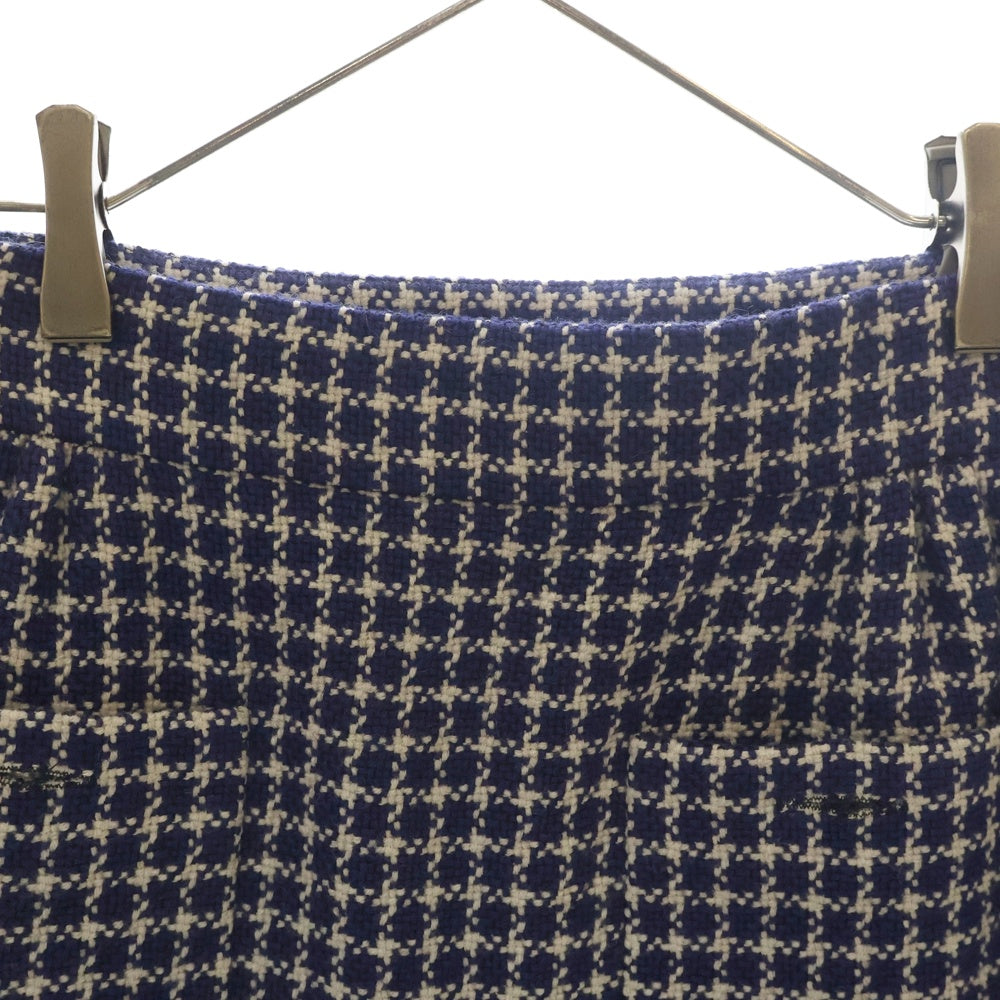 miumiu(ミュウミュウ) ウール×アクリル スカート ネイビー/ホワイト レディース MG1569