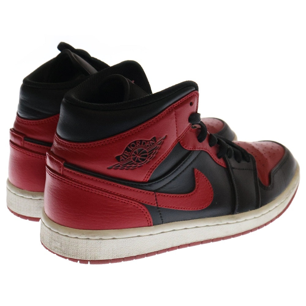 NIKE(ナイキ) AIR JORDAN 1 MID BRED 554724-074 エアジョーダン1 ブレッド ミッドカットスニーカー ブラック/レッド US8/26cm