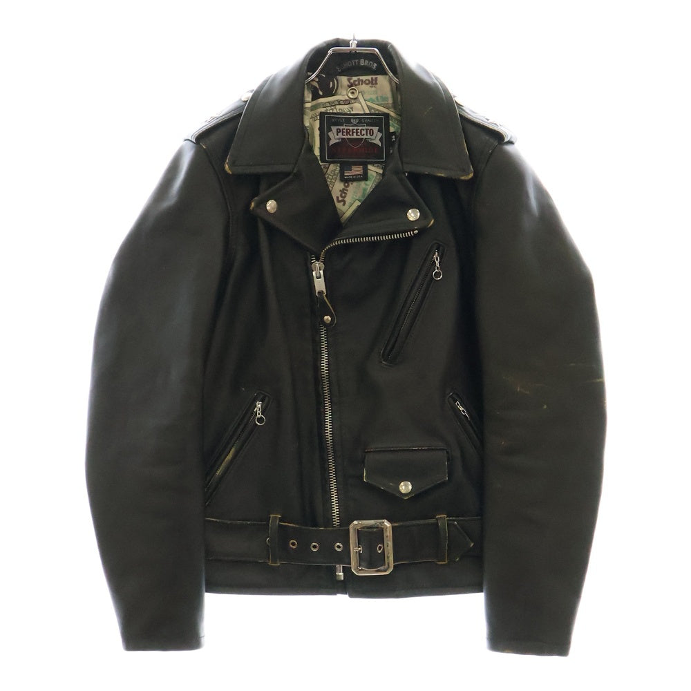SCHOTT(ショット) 110周年限定 ONESTAR RIDERS 110TH LIMITED ワンスター レザー ダブルライダース ライダースジャケット 7823250078 ブラック
