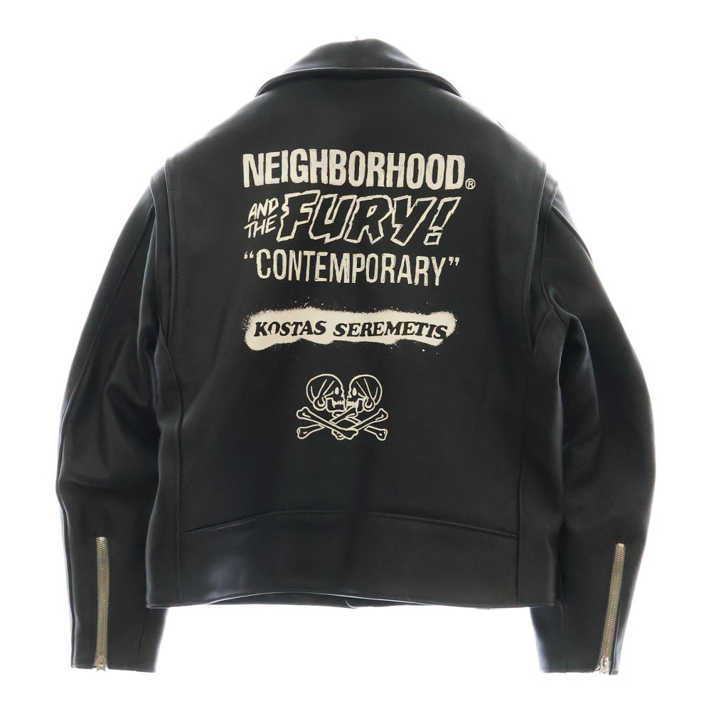 SCHOTT(ショット) ×NEIGHBORHOOD ×Kostas Seremetis ONESTAR RIDERS JACKET ネイバーフッド コスタスセレメティス ワンスターレザーライダースジャケット 782-3250086 ネイビー